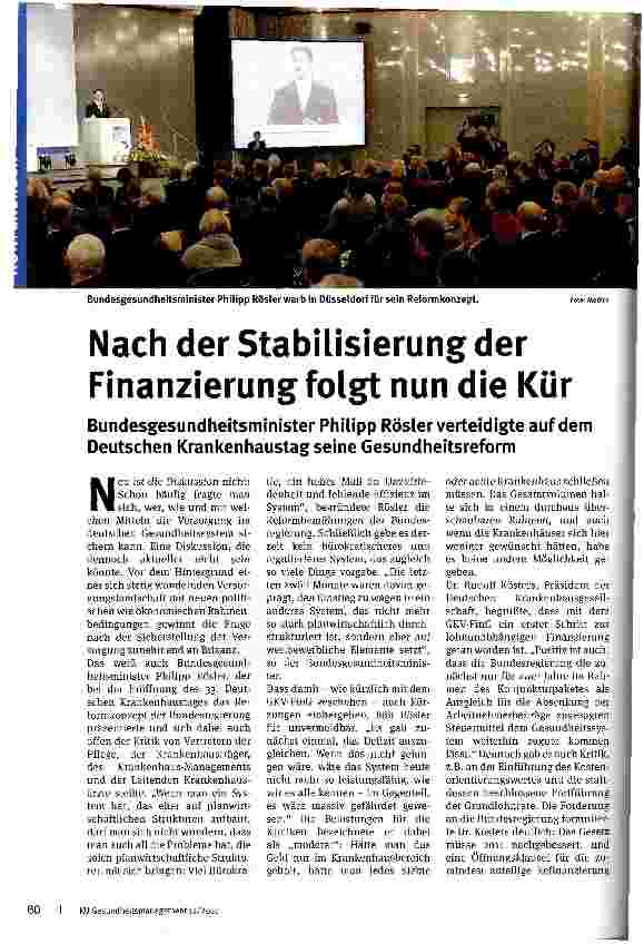 Vorschauseite 1: Nach der Stabilisierung der Finanzierung folgt nun die Kür