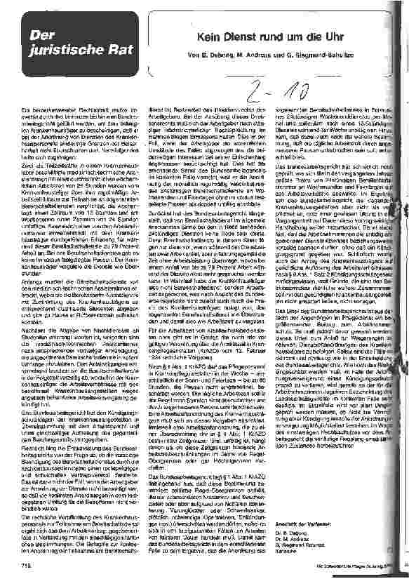 Vorschauseite 1: Kein Dienst rund um die Uhr