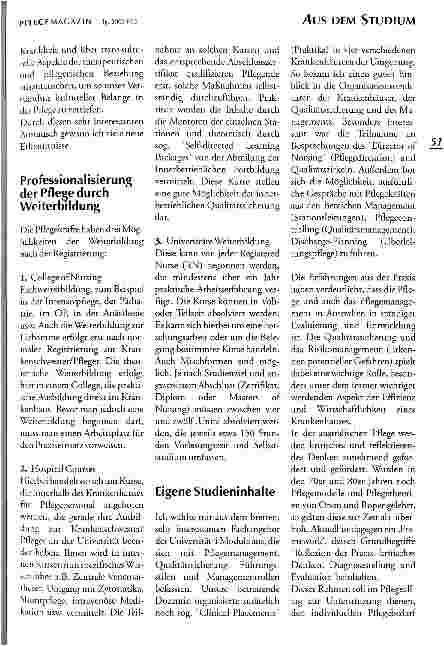Vorschauseite 2: Pflege in Australien Erfahrungen aus einem Auslandssemester