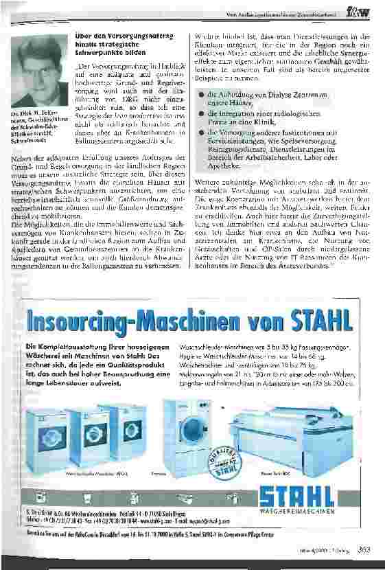 Vorschauseite 3: Vom Auslandspatienten bis zur Zentralwäscherei Wie Krankenhäuser ihre Kernkompetenz mit neuen Geschäftsfeldern abrunden