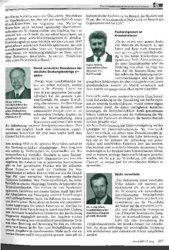 Vorschauseite 5: Vom Auslandspatienten bis zur Zentralwäscherei Wie Krankenhäuser ihre Kernkompetenz mit neuen Geschäftsfeldern abrunden