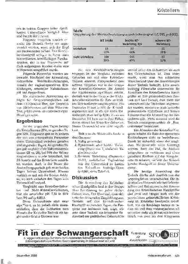 Vorschauseite 2: KRISTELLER - TECHNIKEINE PROSPEKTIVE UNTERSUCHUNG