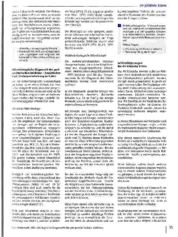 Vorschauseite 4: Mikrobiologische Diagnostik der periprothetischen Infektion