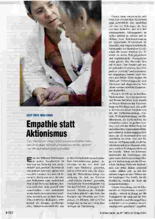 Vorschauseite 1: Empathie statt Aktionismus
