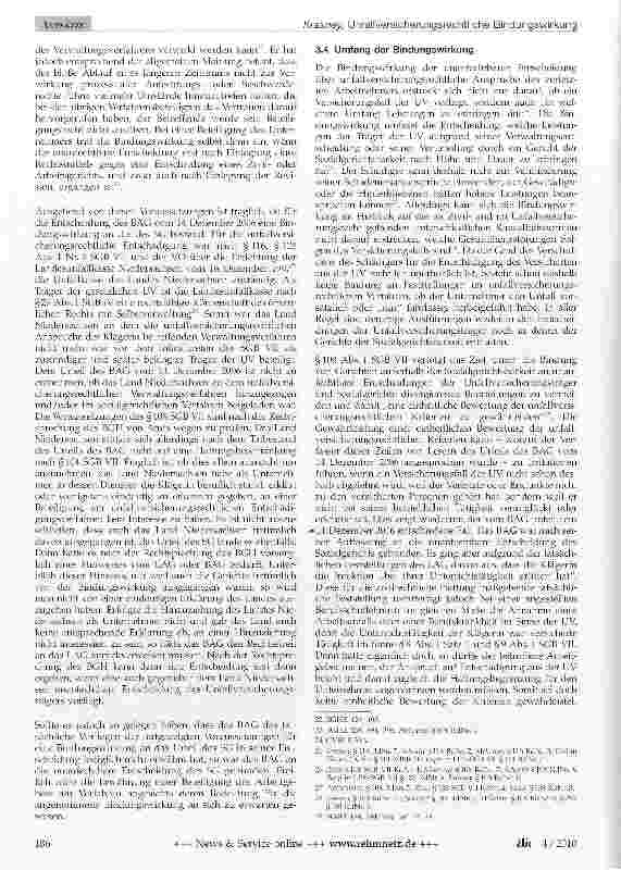 Vorschauseite 3: Unfallversicherungsrechtliche Bindungswirkung bei Beschränkung der Unternehmerhaftung - vermeidbare Lücken