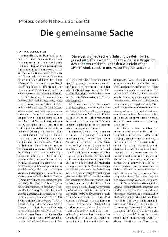 Vorschauseite 1: Professionelle Nähe als SolidaritätDie gemeinsame Sache