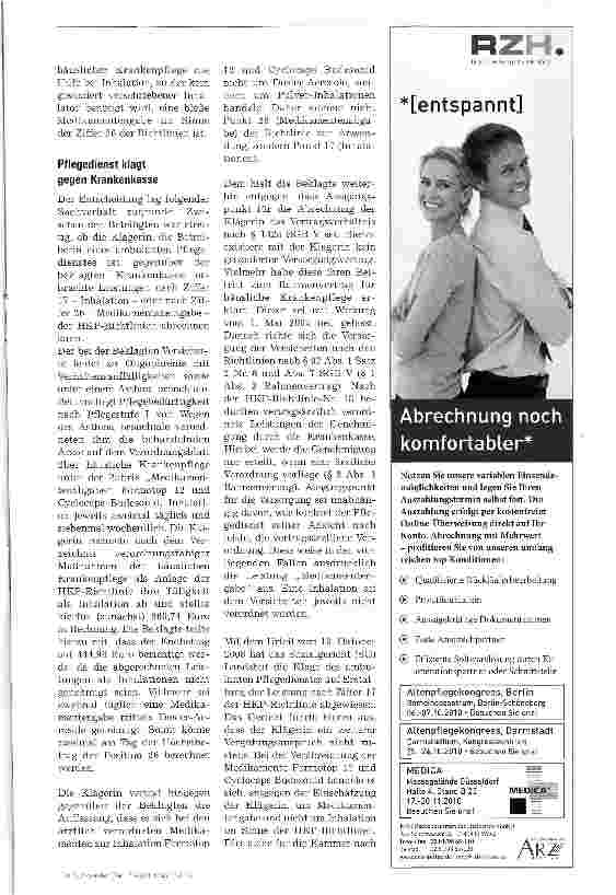Vorschauseite 2: Inhalation oder Medikamentengabe? - Urteil klärt Vergütungsfrage