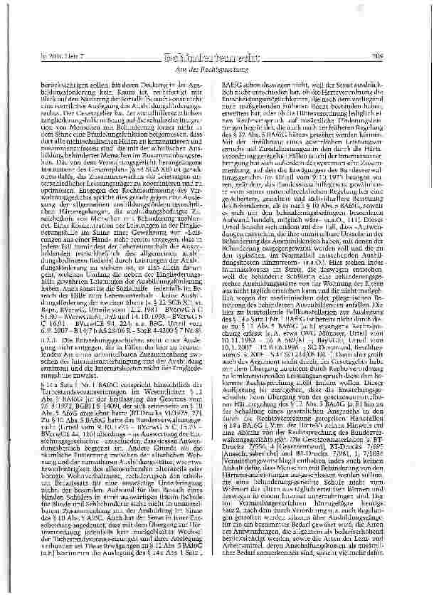 Vorschauseite 5: BAföG §§ 2 Abs. 1 a, 12, 13, 14 a Satz 1; BaföG(F. 1971) § 12 Abs. 5; HärteV §§ 6, 7; SGB XII §§ 2,53 ff., 95Unmittelbarer Zusammenhang einer auswärtigen Unterbringung einer behin…