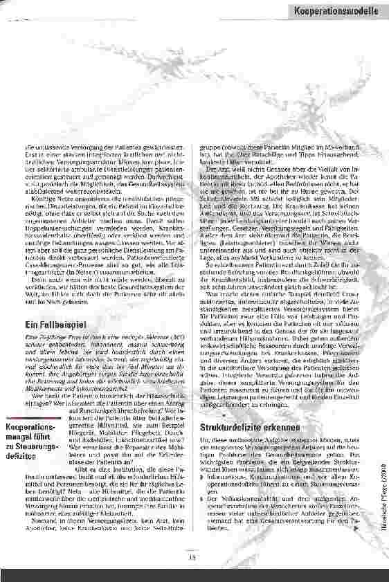Vorschauseite 2: Die Chancen nutzen Ambulante Pflege in integrierten Versorgungsformen