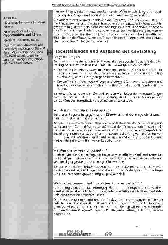 Vorschauseite 3: Neue Anforderungen an die Leitung einer Station Pflegecontrolling - Möglichkeiten und Grenzen