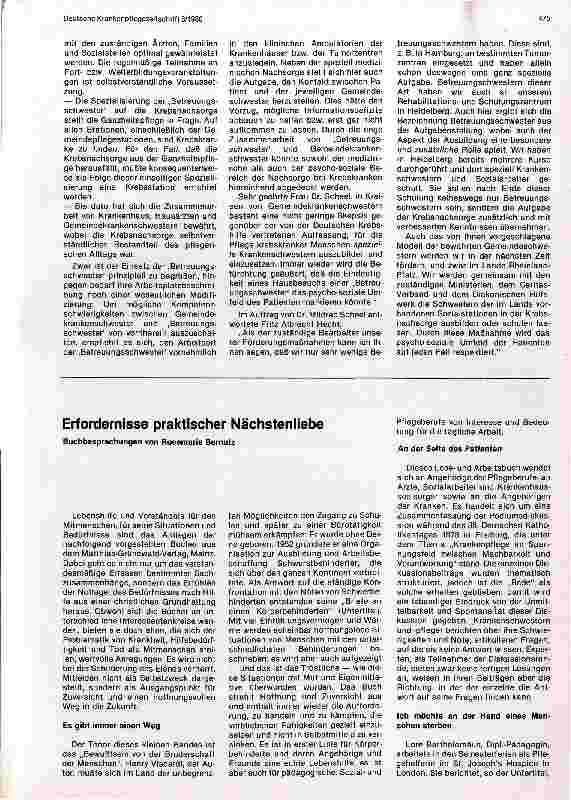 Vorschauseite 2: Zur Diskussion - Onkologieschwester - ja oder nein?