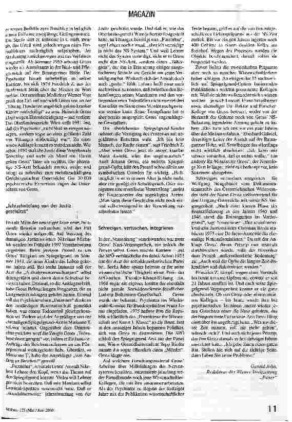 Vorschauseite 2: Todesbeschleunigungen Prozeß gegen NS-Psychiater in Wien