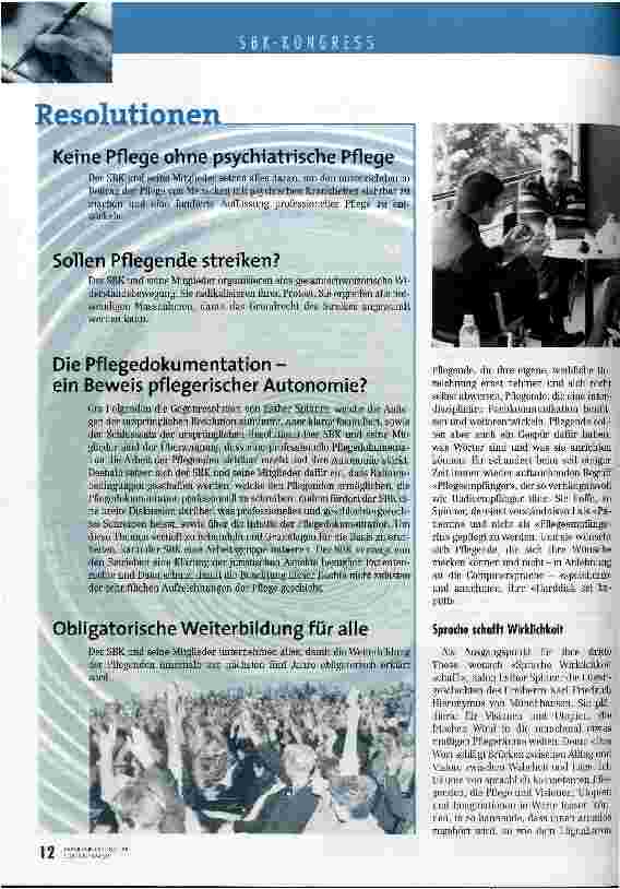 Vorschauseite 5: Landesweiter Streik ist kein Tabu mehr SBK-Kongress 2000 in Montreux