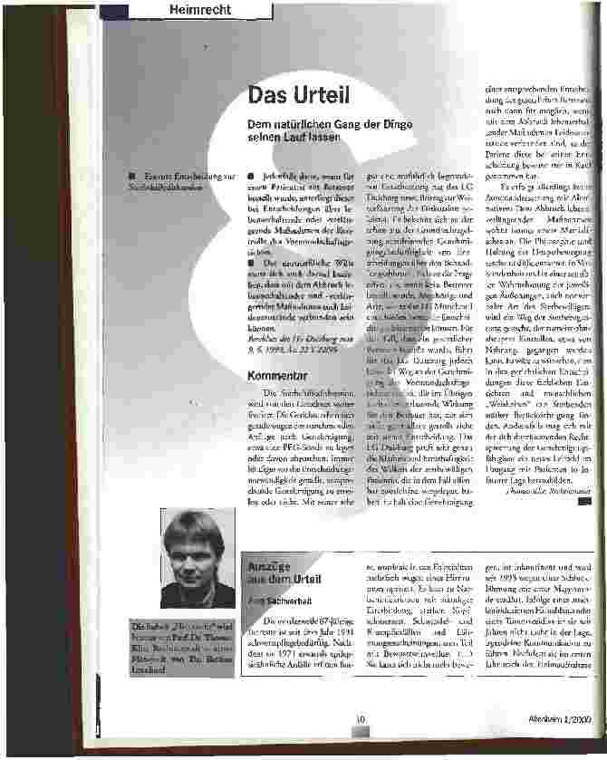 Vorschauseite 1: Das Urteil Dem natürlichen Gang der Dinge seinen Lauf lassen