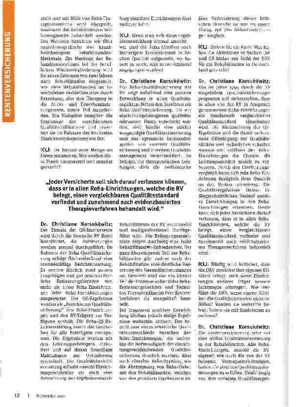 Vorschauseite 2: Strikte Qualitätsorientierung