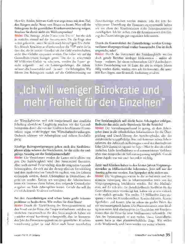 Vorschauseite 2: Im Interview mit Plilipp Rösler