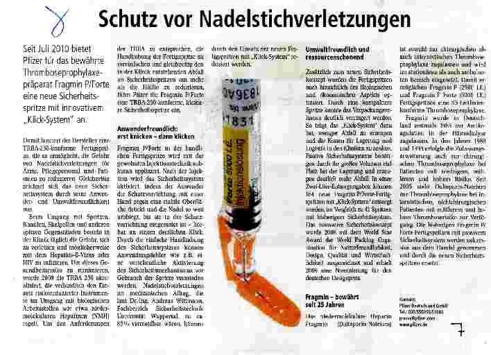Vorschauseite 1: Schutz vor Nadelstichverletzungen