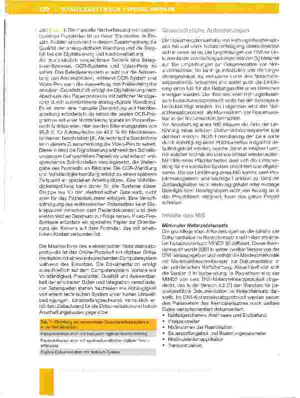 Vorschauseite 2: Spezielle Empfehlungen und Anforderungen zur Implementierung von DV-Systemen in der Notfallmedizin