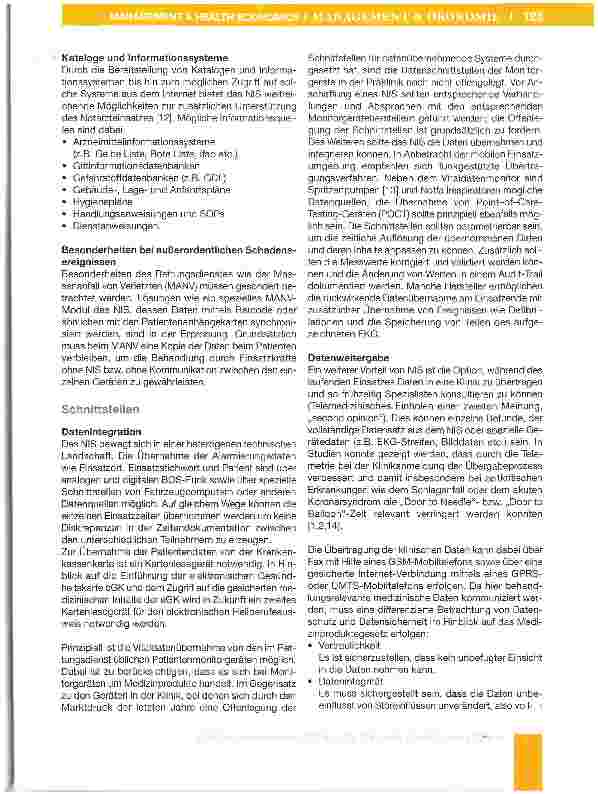 Vorschauseite 5: Spezielle Empfehlungen und Anforderungen zur Implementierung von DV-Systemen in der Notfallmedizin