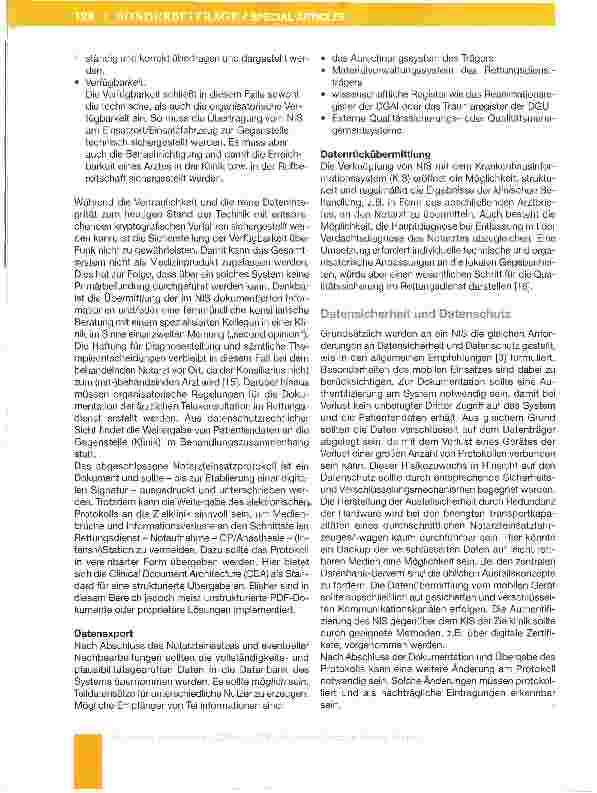 Vorschauseite 6: Spezielle Empfehlungen und Anforderungen zur Implementierung von DV-Systemen in der Notfallmedizin