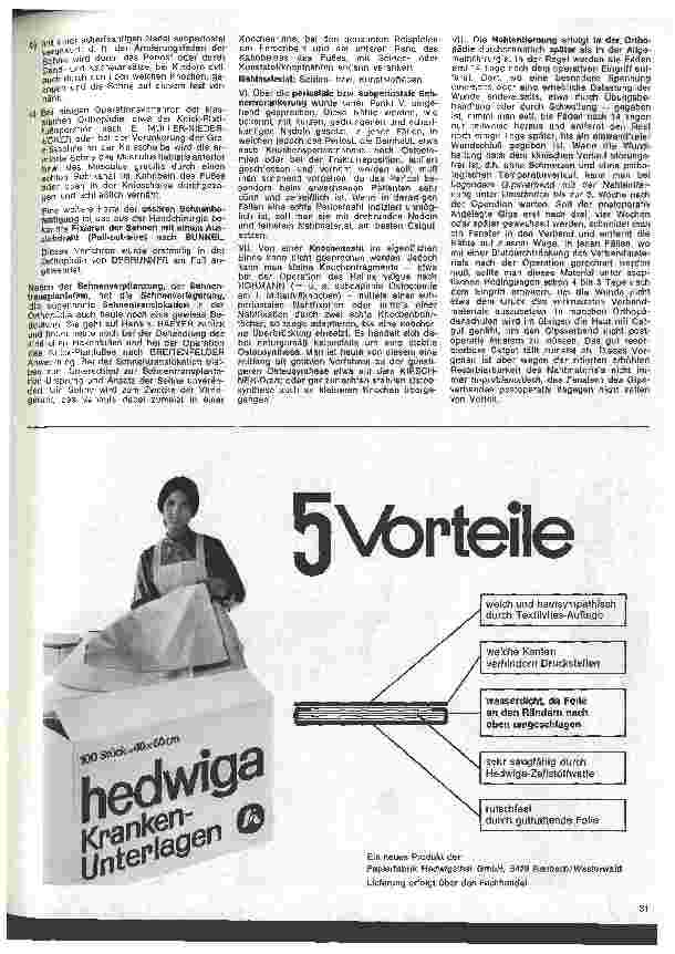 Vorschauseite 4: Die besonderen Aufgaben der Schwester in der Orthopädie 16. Folge: Instrumentarium (Fortsetzung)