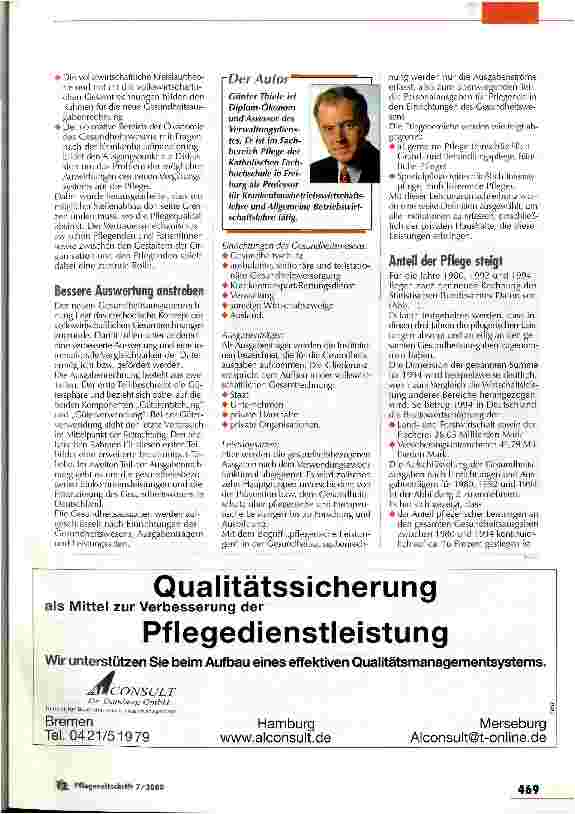 Vorschauseite 3: Die volkswirtschaftliche Bedeutung der Pflege kann belegt werden Gesundheitsausgaben für pflegerische Leistungen
