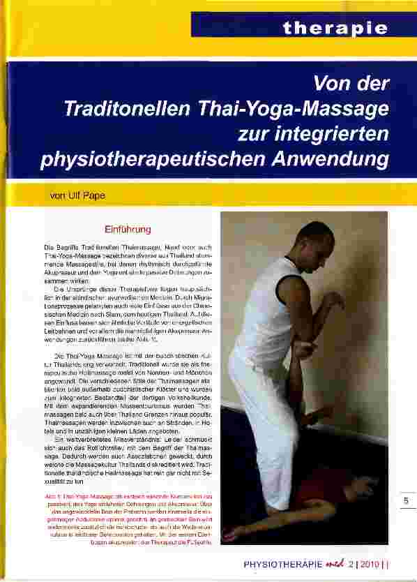 Vorschauseite 1: Von der Traditonellen Thai-Yoga-Massage zur integrierten physiotherapeutischen Anwendung