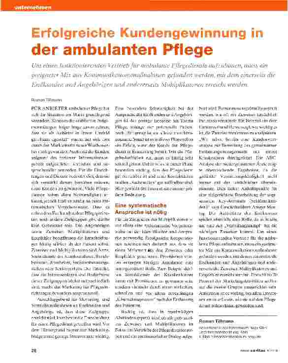 Vorschauseite 1: Erfolgreiche Kundengewinnung in der ambulanten Pflege