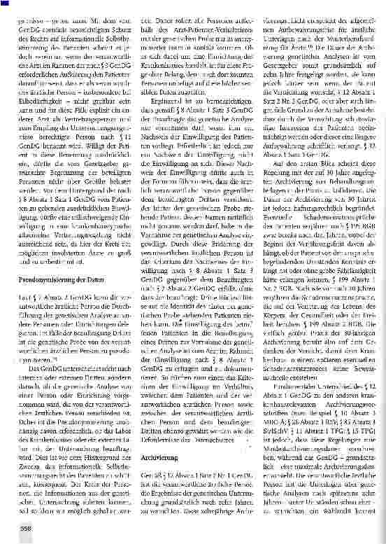 Vorschauseite 3: Das Gendiagnostikgesetz - krankenhausspezifische Fragestellungen
