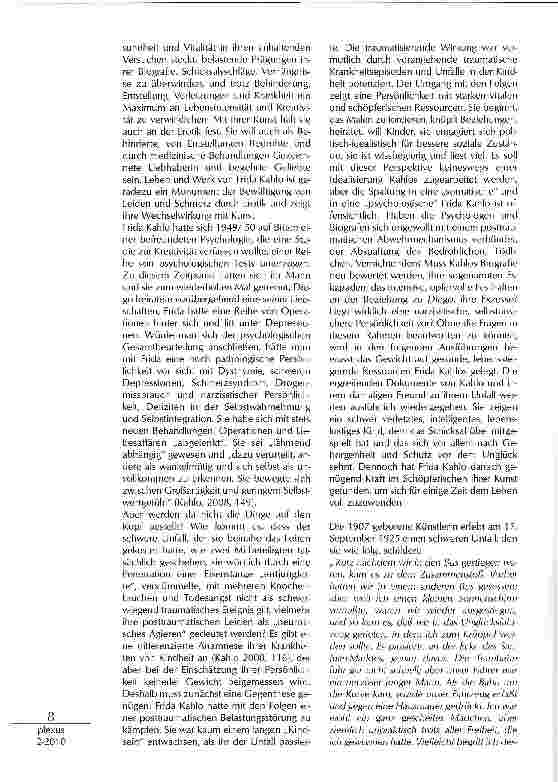 Vorschauseite 5: VERKÖRPERUNG IM SCHÖNEN - LEBEN UND WERK FRIDA KAHLOS ALS HERAUSFORDERUNG FÜR DIESCHMERZTHERAPIE