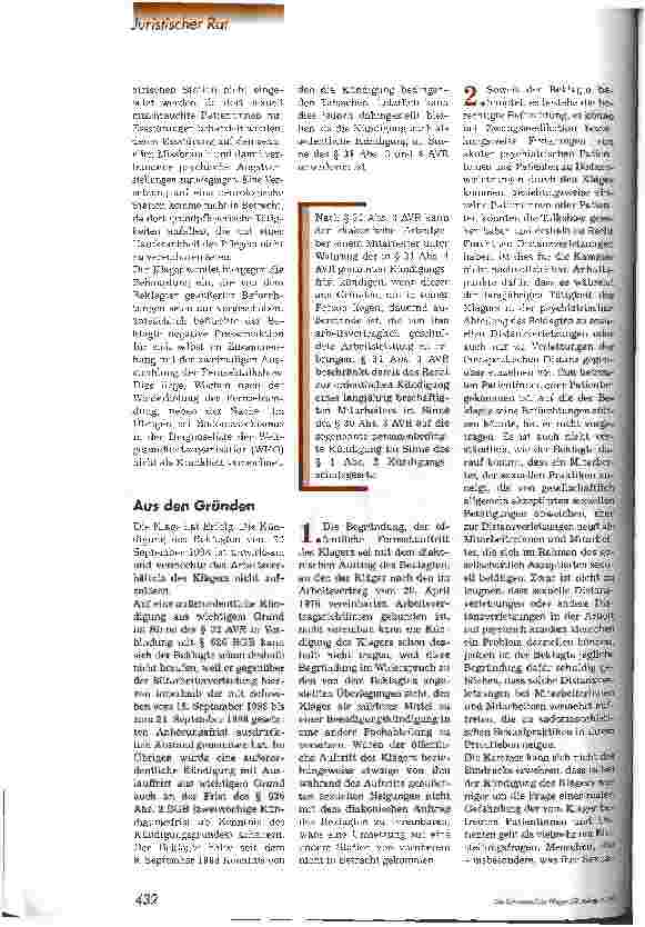 Vorschauseite 3: Kündigung wegen außerdienstlichem Fehlverhalten?