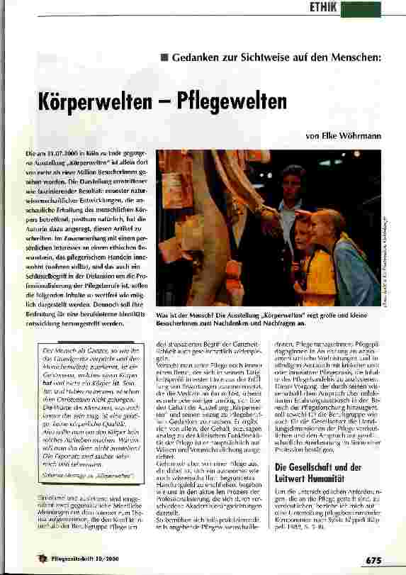 Vorschauseite 1: Körperwelten - Pflegewelten