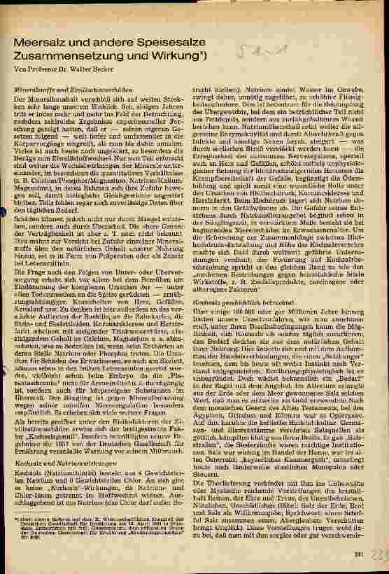 Vorschauseite 1: Meersalz und andere Speisesalze Zusammensetzung und Wirkung