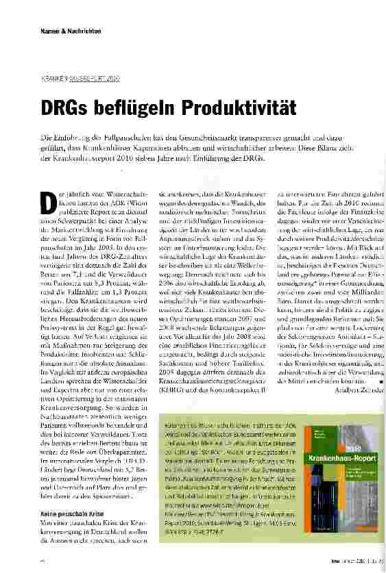 Vorschauseite 1: DRGs beflügeln