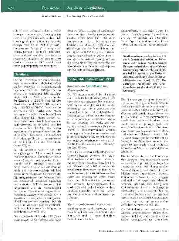 Vorschauseite 2: Der Patient nach Koronarintervention in der perioperativen Medizin