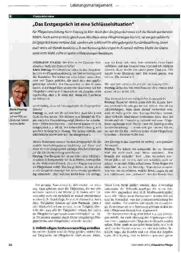 Vorschauseite 1: „Das Erstgespräch ist eine Schlüsselsituation