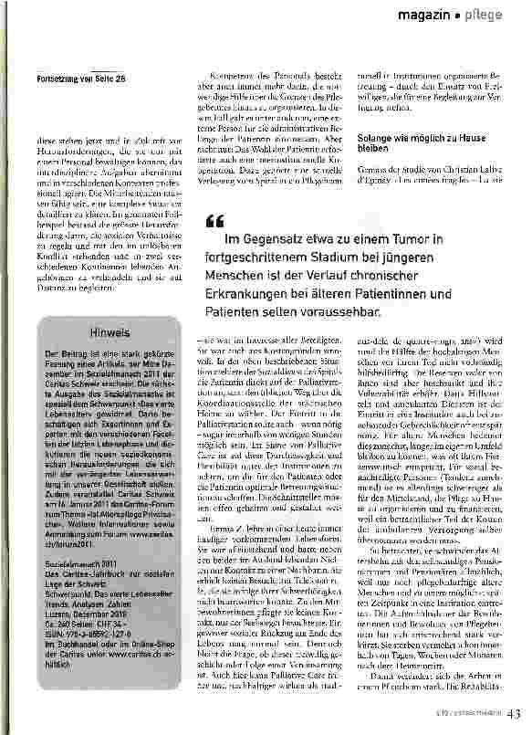 Vorschauseite 2: Palliative Care in der Langzeitpflege