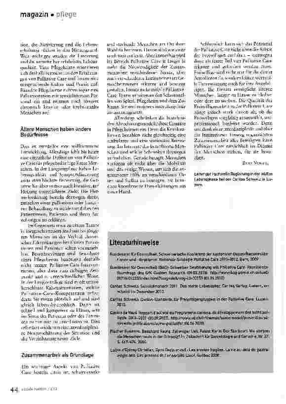 Vorschauseite 3: Palliative Care in der Langzeitpflege