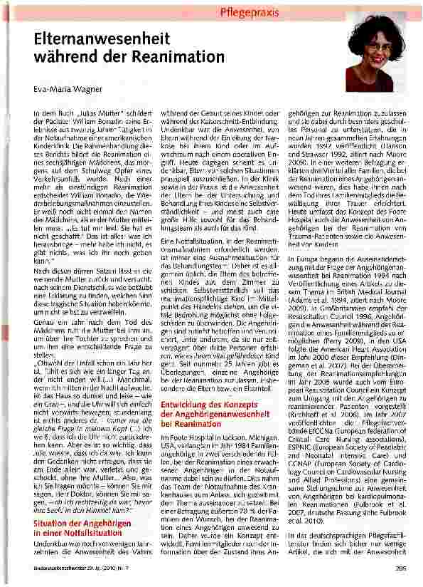 Vorschauseite 1: Elternanwesenheit während der Reanimation