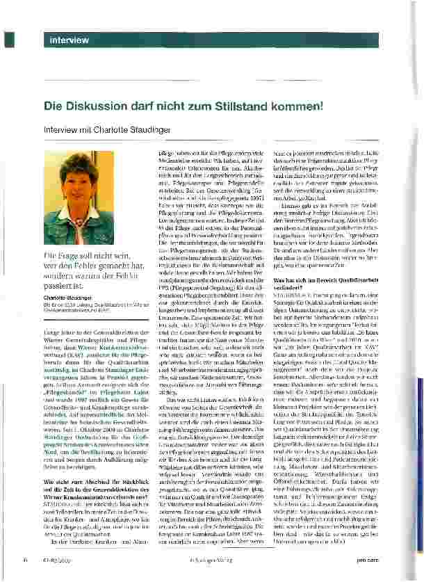 Vorschauseite 1: Die Diskussion darf nicht zum Stillstand kommen!