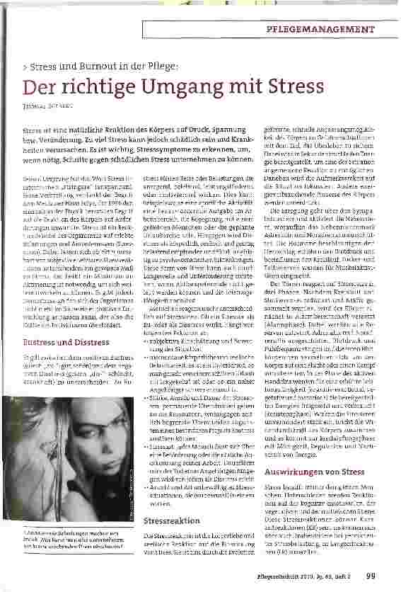 Vorschauseite 1: Der richtige Umgang mit Stress