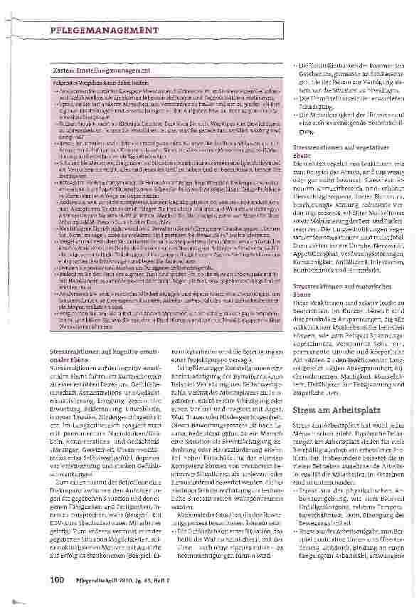 Vorschauseite 2: Der richtige Umgang mit Stress