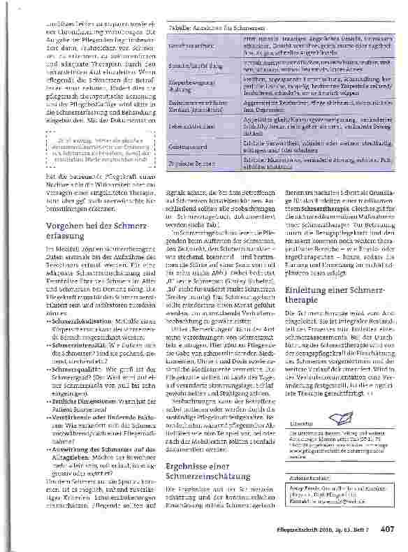 Vorschauseite 2: Das Schmerztagebuch