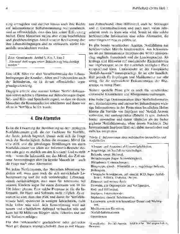 Vorschauseite 4: Notfalldatensatz auf der eGesundheitskarte