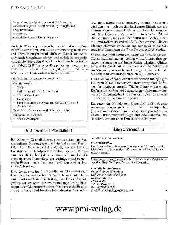 Vorschauseite 5: Notfalldatensatz auf der eGesundheitskarte