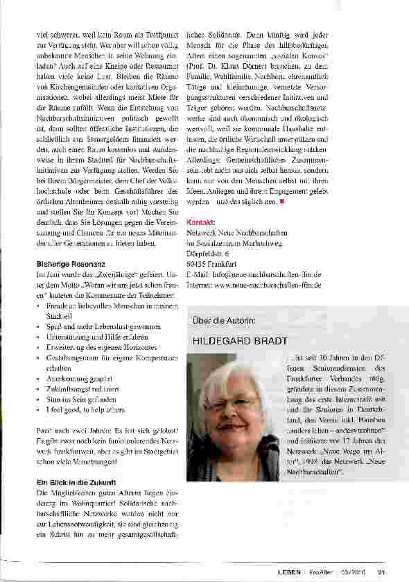 Vorschauseite 5: GELEBTE NACHBARSCHAFT ALS ALTERSVORSORGE