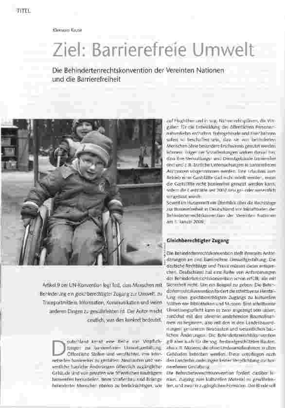 Vorschauseite 1: Ziel: Barrierefreie Umwelt