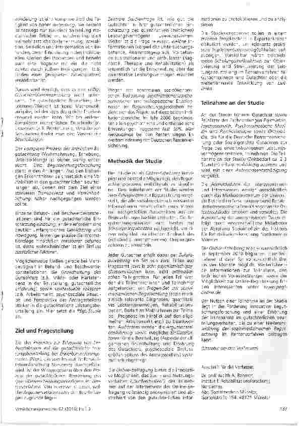 Vorschauseite 2: Projekt zur Erfassung der Einflussfaktoren auf die gutachterliche Leistungsbeurteilung (PEgL)