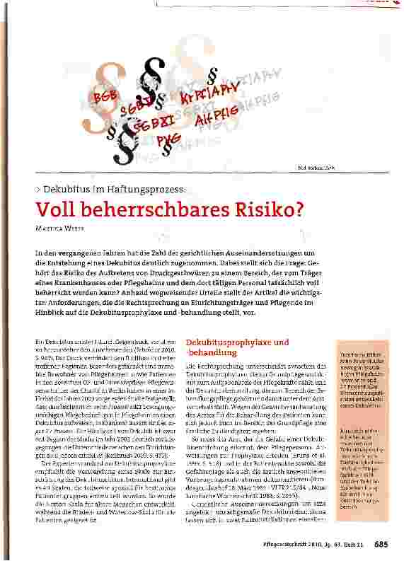 Vorschauseite 1: Voll beherrschbares Risiko?