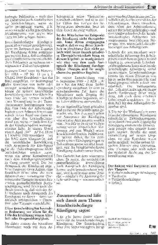 Vorschauseite 2: Neuere Rechtsprechung des Bundesarbeitsgerichts - Teil 5